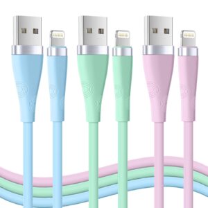 iphone charger 3pack 10ft [apple mfi certified] lightning cable usb fast charging cord iphone charging cable compatible with iphone 14 13 12 11 pro max xr xs x 8 7 6 plus se ipad(multi-color)…