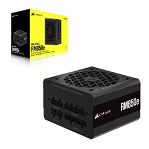 Corsair RM850e (2023) Fully Modular Low-Noise Power Supply - ATX 3.0 & PCIe 5.0 Compliant - 105°C-Rated Capacitors - 80 Plus Gold Efficiency - Modern Standby Support - Black