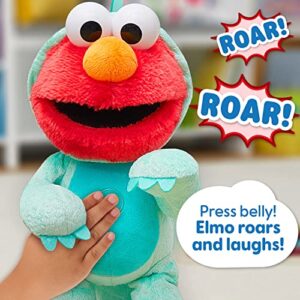 SESAME STREET Dino Stomp Elmo 13-Inch Plush Stuffed Animal Sings and Dances, Kids Toys for Ages 18 Month by Just Play