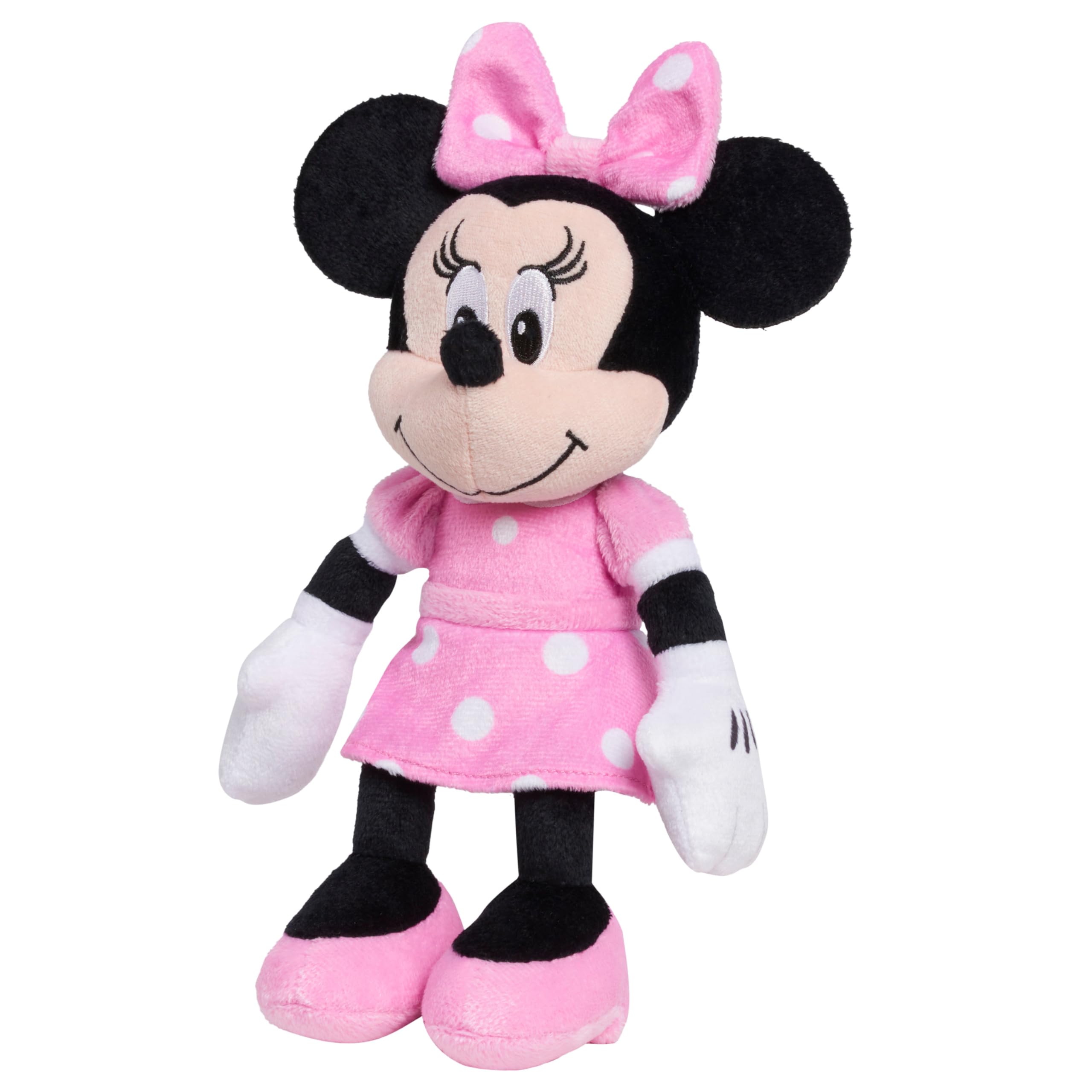 Disney Junior Mickey Mouse Bean Plush Minnie Mouse Stuffed Animal, Officially Licensed Kids Toys for Ages 2 Up by Just Play , 9 Inch