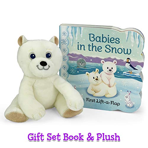 Babies in the Snow Gift Set: Includes Lift-A-Flap Board Book and Cuddly Plush Toy Friend for Birthdays, Baby Showers, Christmas and Easter Basket Stuffers Ages 0 - 4