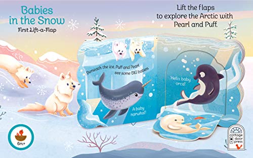 Babies in the Snow Gift Set: Includes Lift-A-Flap Board Book and Cuddly Plush Toy Friend for Birthdays, Baby Showers, Christmas and Easter Basket Stuffers Ages 0 - 4