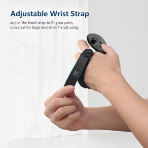 UPOK Controller Grip Straps Compatible With Meta/Oculus Quest 3- Comfortable Soft PU Hand Strap Fit Adult/Kids Use | Ribbed Textured Handle Keep Palm Cool, Must For Quest 3 Accessories