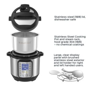 Instant Pot Duo Plus 9-in-1 Electric Pressure Cooker, Slow Cooker, Rice Cooker, Steamer, Sauté, Yogurt Maker, Warmer & Sterilizer, Includes App With Over 800 Recipes, Stainless Steel, 3 Quart