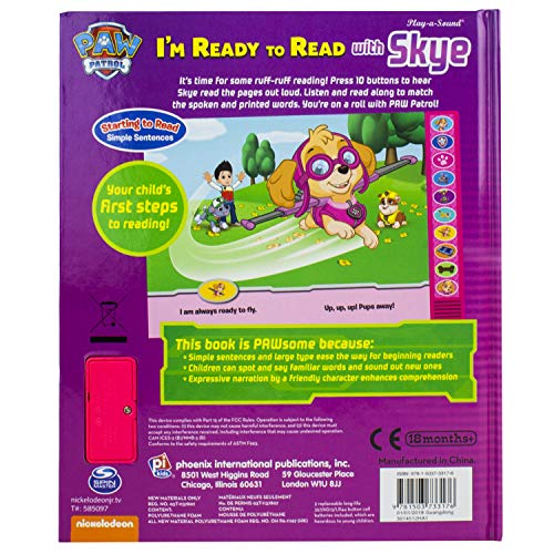 PAW Patrol - I'm Ready to Read with Skye - Interactive Read-Along Sound Book - Great for Early Readers - PI Kids