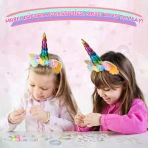 PERRYHOME Unicorn Gifts for Girls 26 Pcs Surprise Box with Unicorn Plush, DIY Coloring Book and Markers, Unicorn Necklace & Jewelry, Unicorn Themed Toy Birthday Gift for 3-12 (Colorful Plush Set)