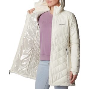 Columbia Women's Heavenly Long Hooded Jacket, Chalk, 3X