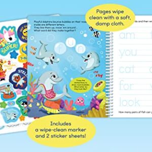 Write & Erase ABC and 123: Wipe Clean Writing & Tracing Workbook Skills for Preschool Kids and Up Ages 3-5: Includes Letter and Number Tracing, Early ... Erase Marker & Bonus Restickable Stickers.