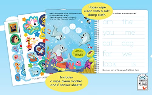 Write & Erase ABC and 123: Wipe Clean Writing & Tracing Workbook Skills for Preschool Kids and Up Ages 3-5: Includes Letter and Number Tracing, Early ... Erase Marker & Bonus Restickable Stickers.