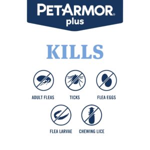 PetArmor Plus Flea and Tick Prevention for Dogs, Dog Flea and Tick Treatment, 3 Doses, Waterproof Topical, Fast Acting, Medium Dogs (23-44 lbs)