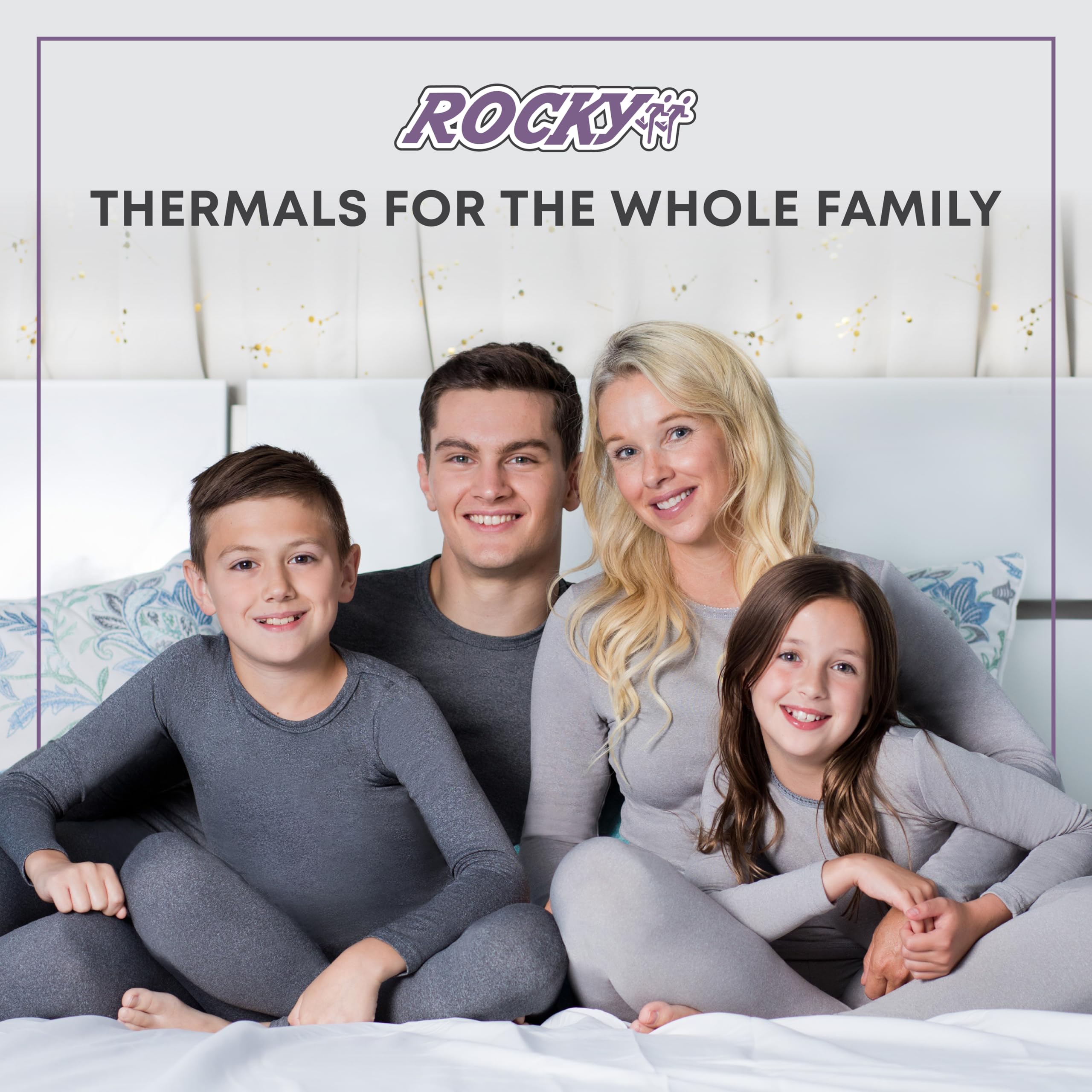 Rocky Thermal Underwear for Men (Long Johns Thermals Set) Shirt & Pants, Base Layer (White - Standard Weight/X-Large)