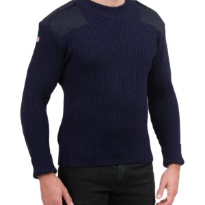 Flanders Fields British Commando Sweater - Military Wool Sweaters Woolly Pully Crew Neck Navy Blue