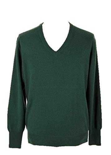 Shephe Men's V Neck Cashmere Sweater Green XXX-Large