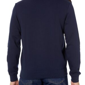 Lacoste Men's Long Sleeve Classic Fit Graphic Crew Neck Sweatshirt, Navy Blue, XX-Large