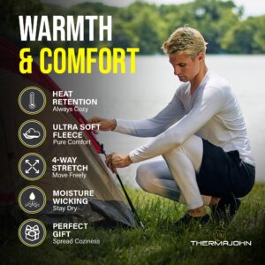 Thermajohn Long Johns Thermal Underwear for Men V Neck Fleece Lined Base Layer Set for Cold Weather (X-Large, Charcoal)