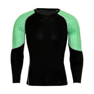 NATURET Compression Pants Running Shirt Mens Athletic Cool Sleeve Baselayer Shaper Top Workout Gym Set Green