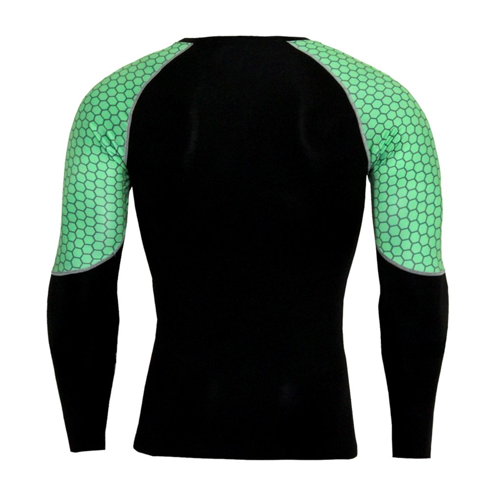 NATURET Compression Pants Running Shirt Mens Athletic Cool Sleeve Baselayer Shaper Top Workout Gym Set Green