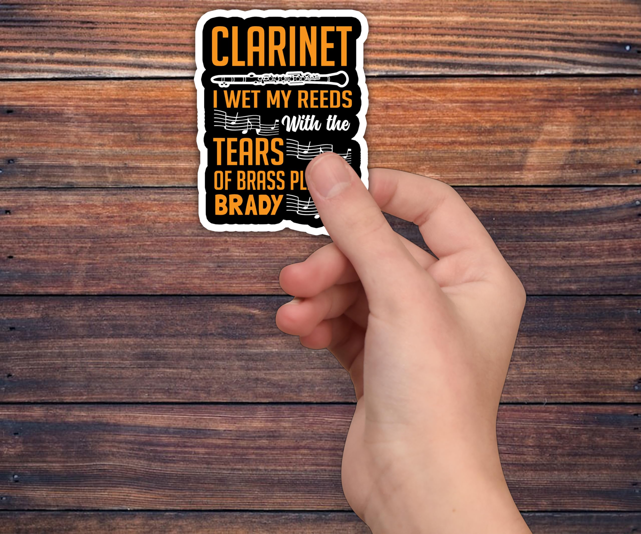 (3Pcs) Personalized Clarinet Stickers - Clarinet I Wet My Reeds with The Tears of Brass Players Stickers Gift Decoration Helmet Bumper Hardhat 3”x4”