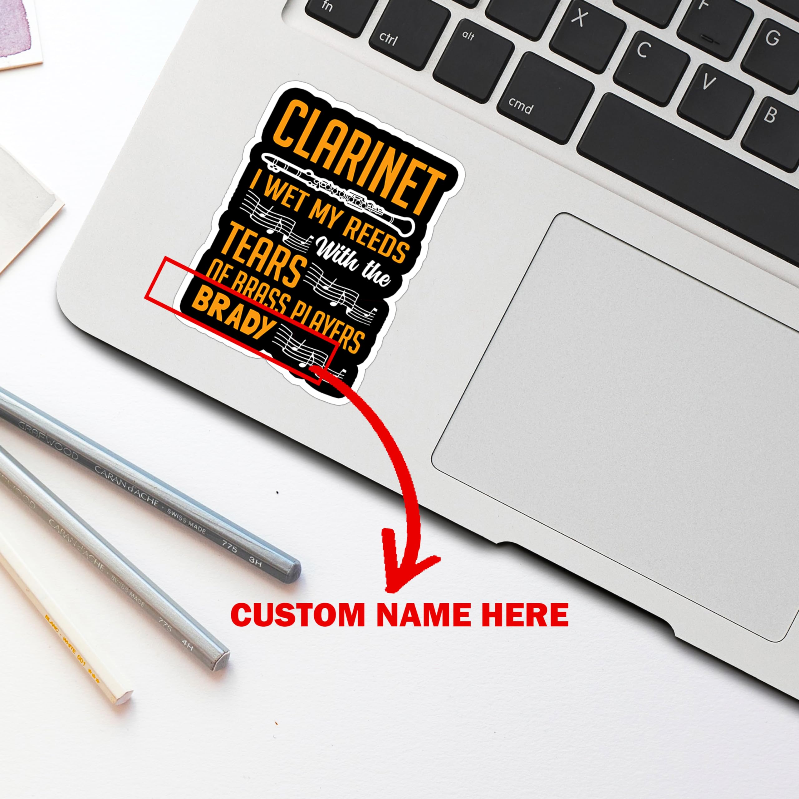 (3Pcs) Personalized Clarinet Stickers - Clarinet I Wet My Reeds with The Tears of Brass Players Stickers Gift Decoration Helmet Bumper Hardhat 3”x4”