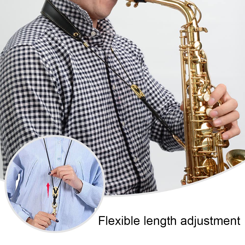 XINGYUXUXIN Saxophone Neck Strap Adjustable Saxophone Harness Stable Saxophone Carry Strap for Saxophones Horns Bass Clarinets Basoons Oboes and More