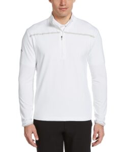 callaway men's weather series ¼ zip mock neck pullover for men, extended sizes, men’s performance apparel (sizes small-4xl big & tall), white, 4x-large