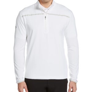 Callaway Men's Weather Series ¼ Zip Mock Neck Pullover For Men, Extended Sizes, Men’S Performance Apparel (Sizes Small-4Xl Big & Tall), White, 4X-Large