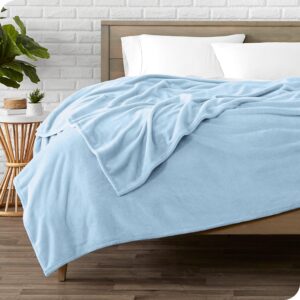 Microplush Fleece Blanket - Full/Queen Blanket - Light Blue - Lightweight Soft Blanket for Bed, Sofa, Couch, Camping, and Travel - Ultra Soft Warm Blanket (Full/Queen, Light Blue)