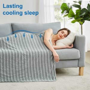 Temerk Cooling Blanket Queen Size, Arc-Chill Q-Max >0.5 Cool Fiber, Summer Cooling Blanket for Hot Weather, Keeps Body Cool for Night Sweats, Soft Lightweight Sofa Couch Blankets for Kid Adults