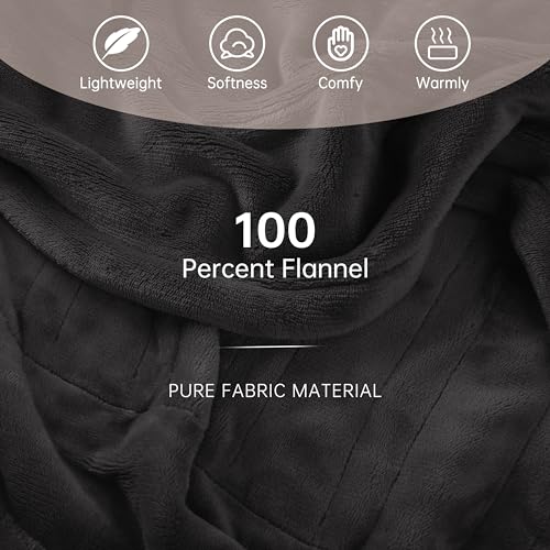 Electric Blanket Heated 72"x84" Full Size Oversized Flannel Heated Blanket, ETL Certification Fast Heating with 4 Heating Levels &10 Hours Auto Off, Machine Washable - Dark Grey