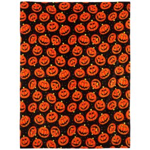 YISUMEI Halloween Blanket, Soft and Cozy Reversible Jack O Lantern Pumpkin Pattern Throw, Spooky Funny Horror Ambiance Sense Decor (50x60 Inches)