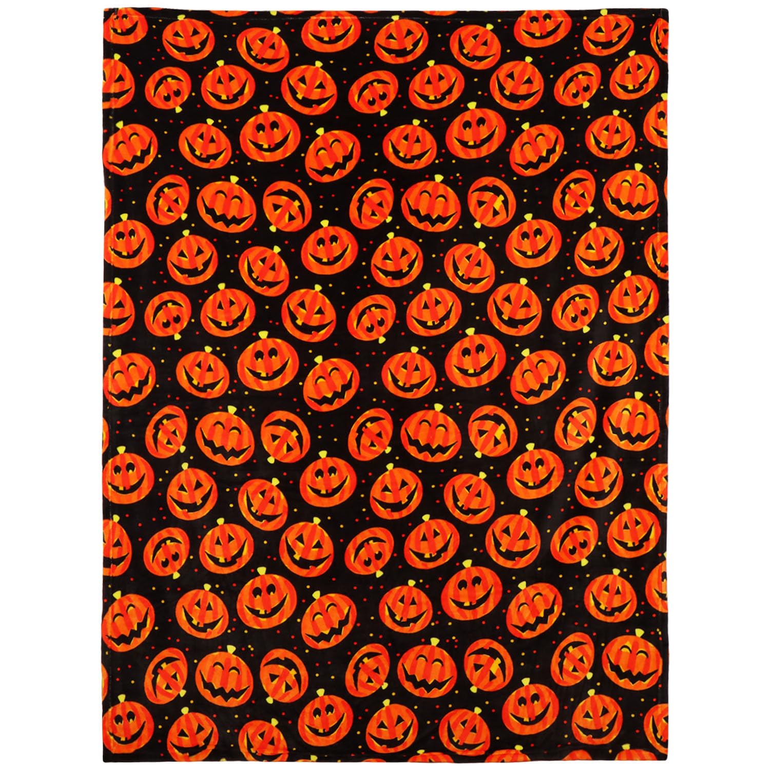 YISUMEI Halloween Blanket, Soft and Cozy Reversible Jack O Lantern Pumpkin Pattern Throw, Spooky Funny Horror Ambiance Sense Decor (50x60 Inches)