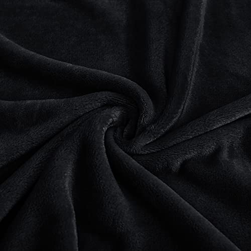 StangH Fleece Bed Blanket Queen Size - Flannel Super Soft Throw Blanket for Babies, Cozy Microfiber Plush Fuzzy Blankets for Couch Sofa Decoration, (Queen Size 90 x 90, Black)