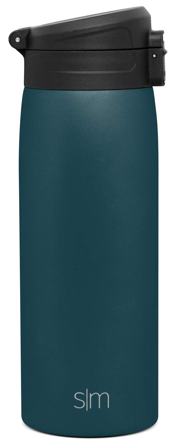 Simple Modern Insulated Thermos Travel Coffee Mug with Snap Flip Lid | Leakproof Reusable Stainless Steel Tumbler Cup | Gifts for Women Men Him Her | Kona Collection | 16oz | Riptide