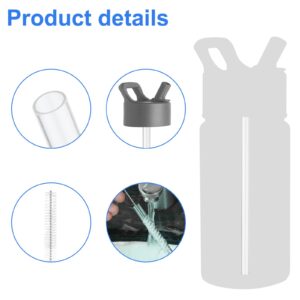 6pcs Straw Replacement for Simple Modern Kids, Water Bottle Sucker Accessories for Simple Modern Kids Water Bottle Stainless Steel Reusable Tumbler for Toddlers 14oz, with 1 Brush