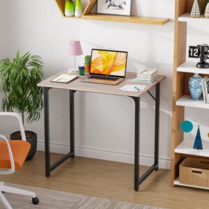 PayLessHere 32 inch Computer Desk,Office Desk with Metal Frame,Modern Simple Style for Home Office Study,Writing for Small Space,Nature