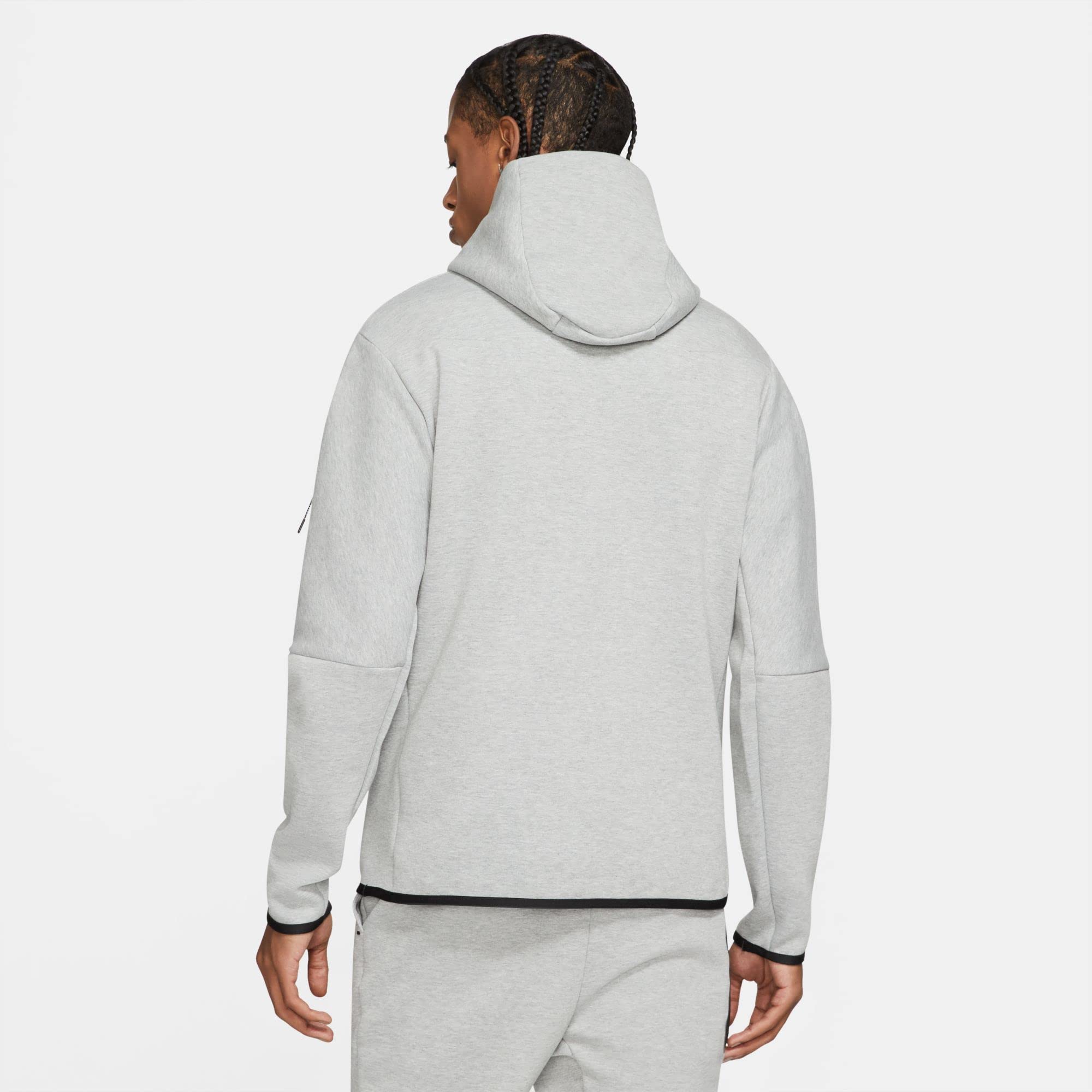 Nike Men's Sportswear Tech Fleece Pullover Hoodie (Medium, Dark Grey Heather/Black)