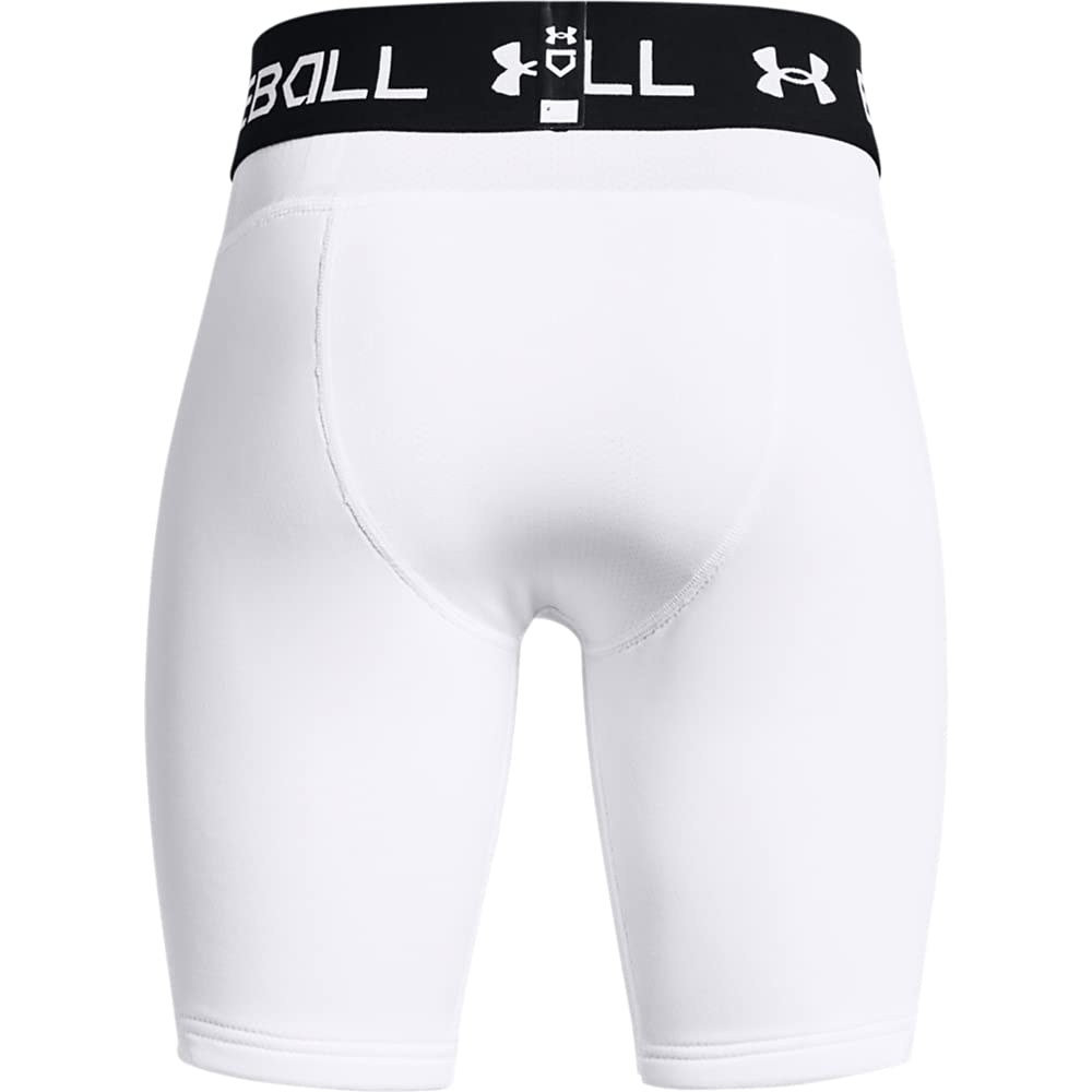 Under Armour Boys Utility Slider 21 Shorts, White (100)/Black, Medium