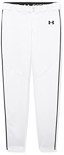 Under Armour Boys Utility Baseball Pant Pipe , (100) White / Black / Black , X-Large