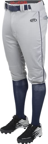 Rawlings Boys YLNCHKPP Pant, Grey/Navy, Large US