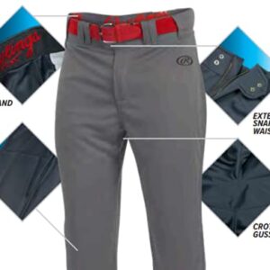 Rawlings Boys YLNCHKPP Pant, Grey/Navy, Large US