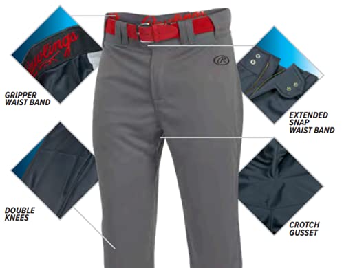 Rawlings Boys YLNCHKPP Pant, Grey/Navy, Large US