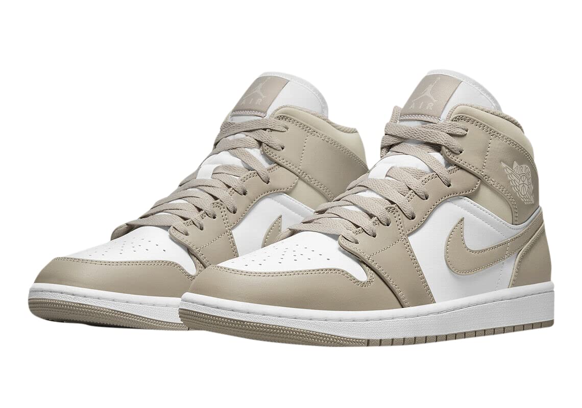 Nike Men's Air Jordan 1 Mid Sneaker,, College Grey/Light Bone-white, 9