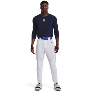 Under Armour Men's Utility Baseball Straight Leg Pant Pipe 22, (102) White/Midnight Navy/Midnight Navy, Medium