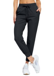 libin women's joggers pants athletic sweatpants with pockets running tapered casual pants for workout,lounge, black s