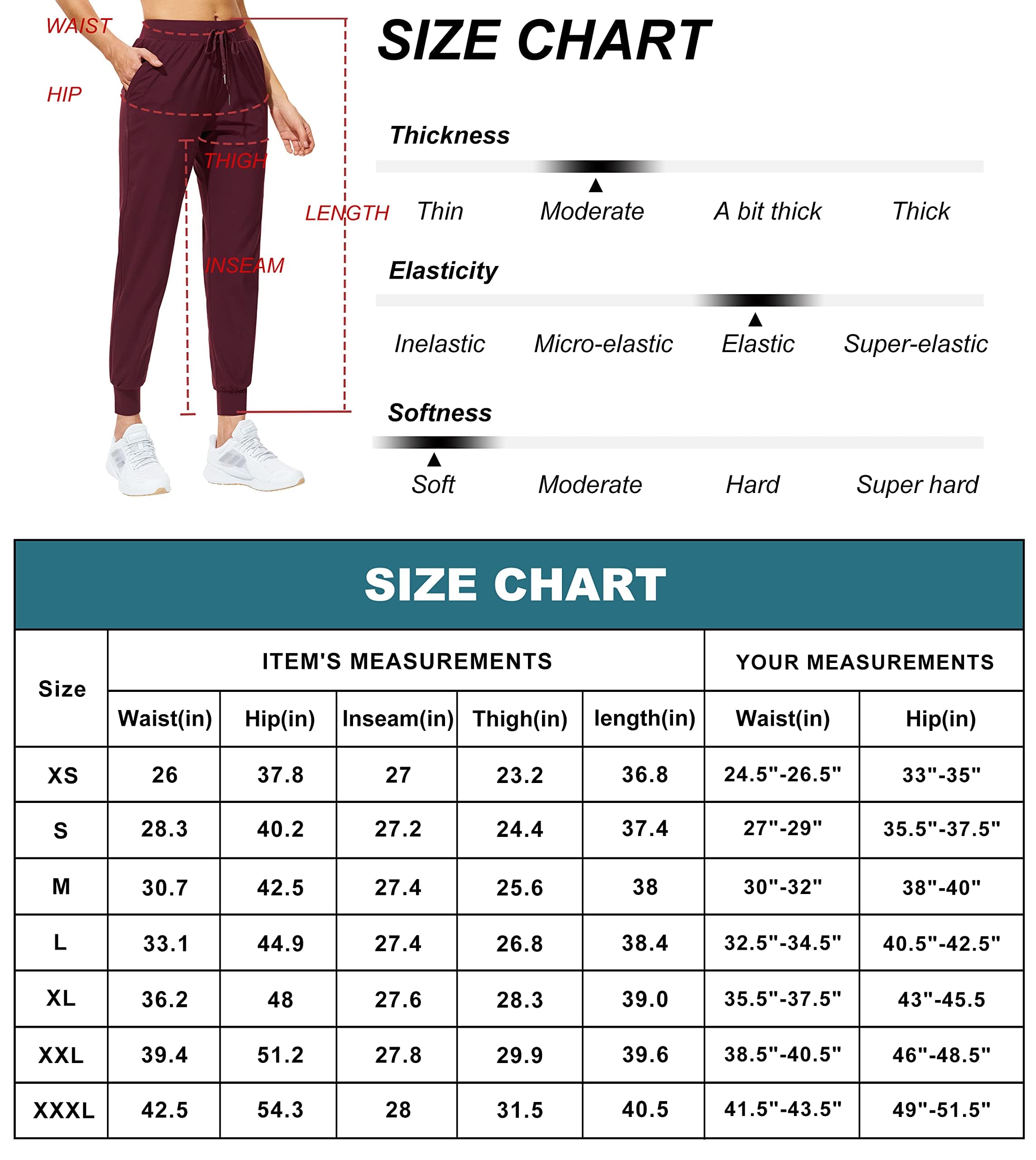 Libin Women's Joggers Pants Athletic Sweatpants with Pockets Running Tapered Casual Pants for Workout,Lounge, Black S