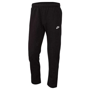 nike men's nsw club pant open hem, black/black/white, large