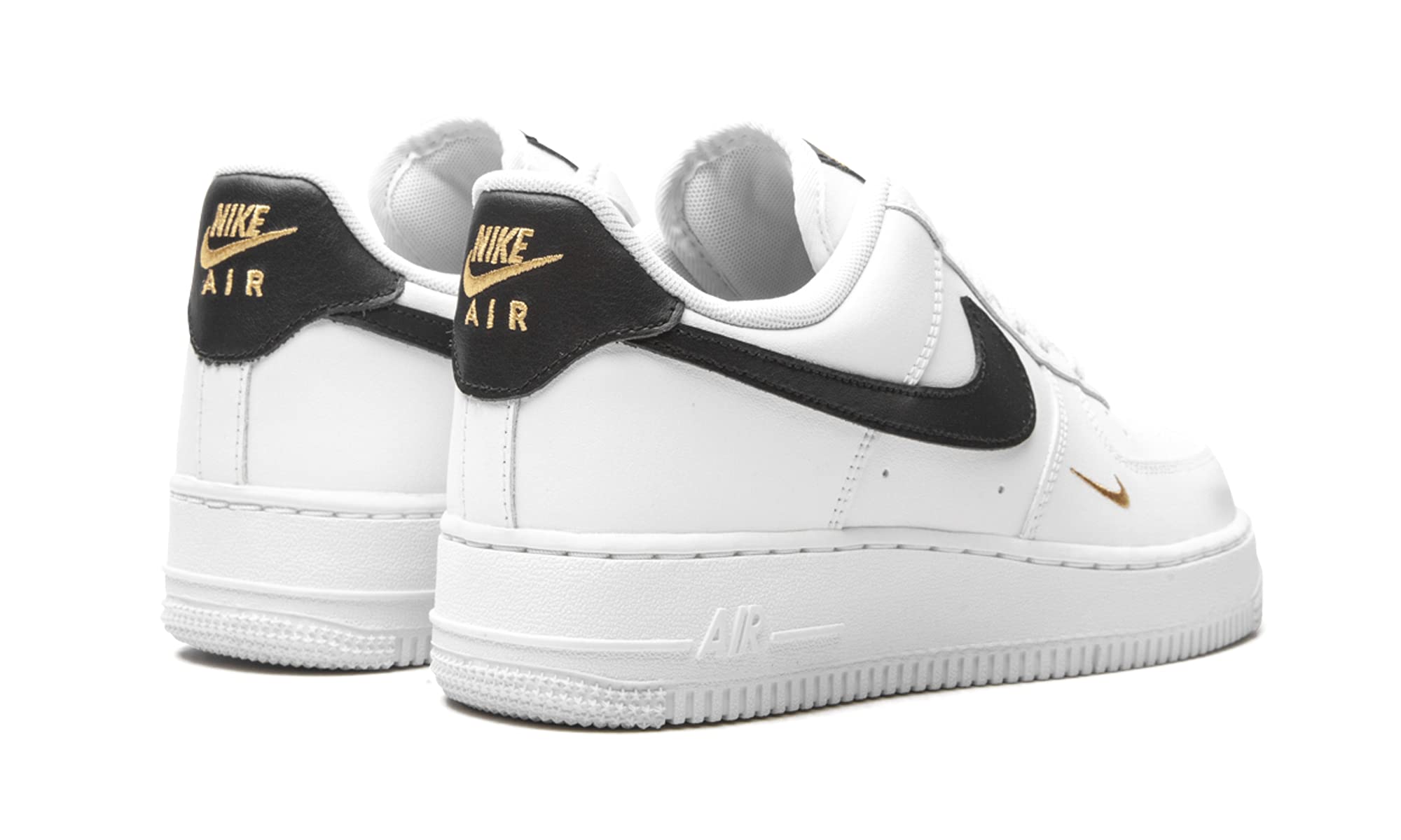 Nike Womens WMNS Air Force 1 Low Essential CZ0270 102 White/Black/Gold - Size 9W