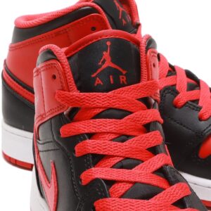 Jordan Nike Air 1 Mid Men's Shoes Black/Fire Red-White DQ8426-060 10