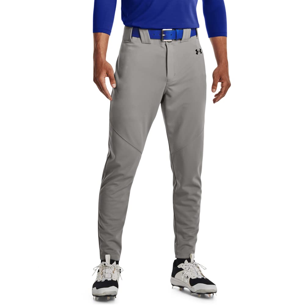 Under Armour Men's Utility Baseball Straight Leg Pant Pipe 22, (080) Baseball Gray / / Black, X-Large