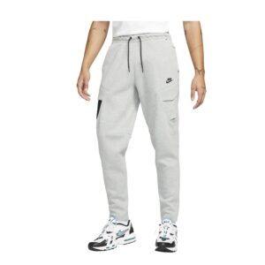 nike sportswear tech fleece men's utility pants size - small football grey/light smoke grey-black